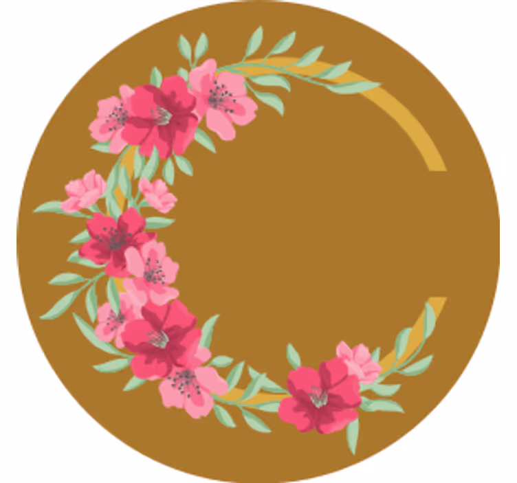 Dessous de verre bière design floral circulaire - TenStickers