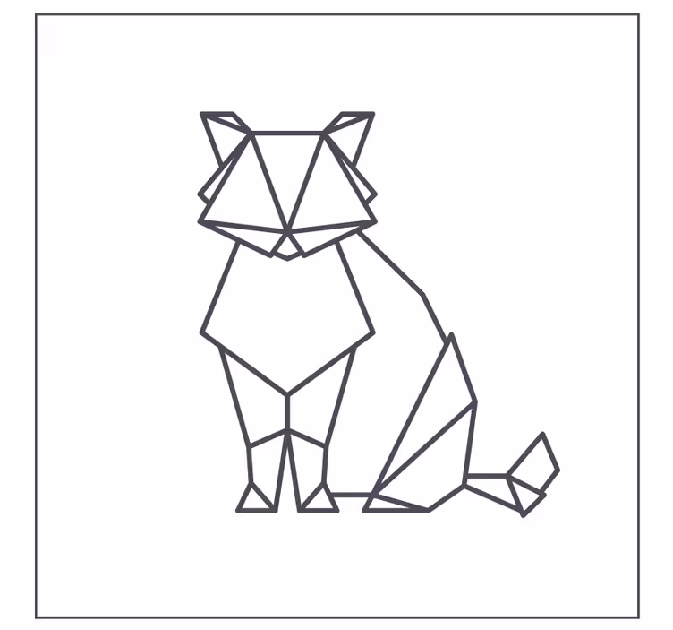 Dessous de verre geek figurine de chat géométrique - TenStickers