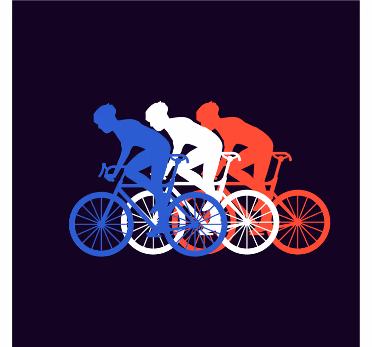 Dessous de verre moderne cyclistes en mouvement - TenStickers