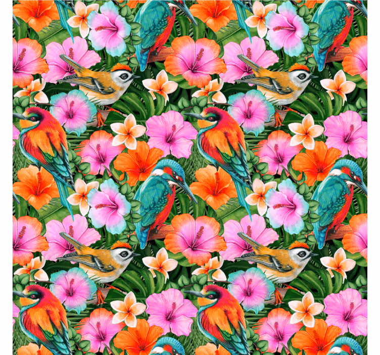 Dessous de verre moderne oiseaux tropicaux floraux - TenStickers
