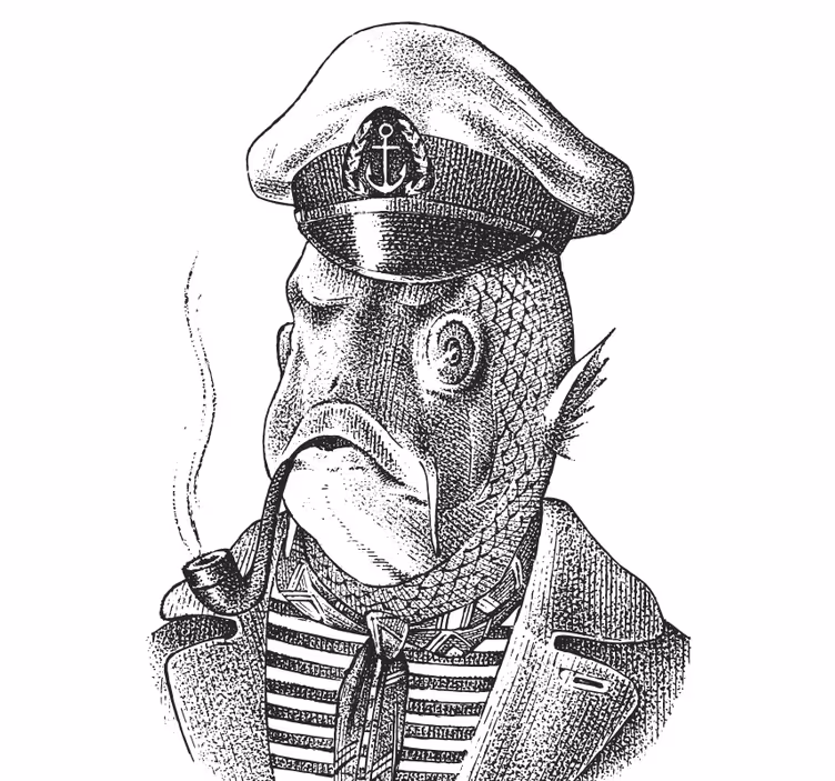 Dessous de verre geek personnage de captain fish - TenStickers