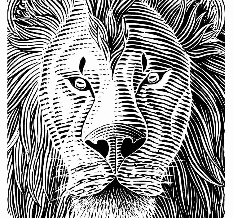 Dessous de verre geek illustration détaillée de lion - TenStickers