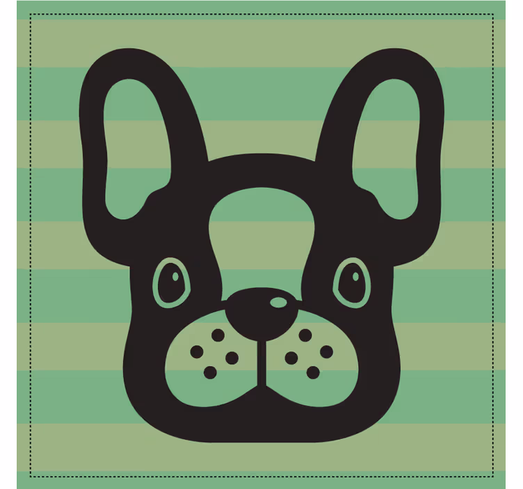 Dessous de verre moderne tête de bulldog français - TenStickers