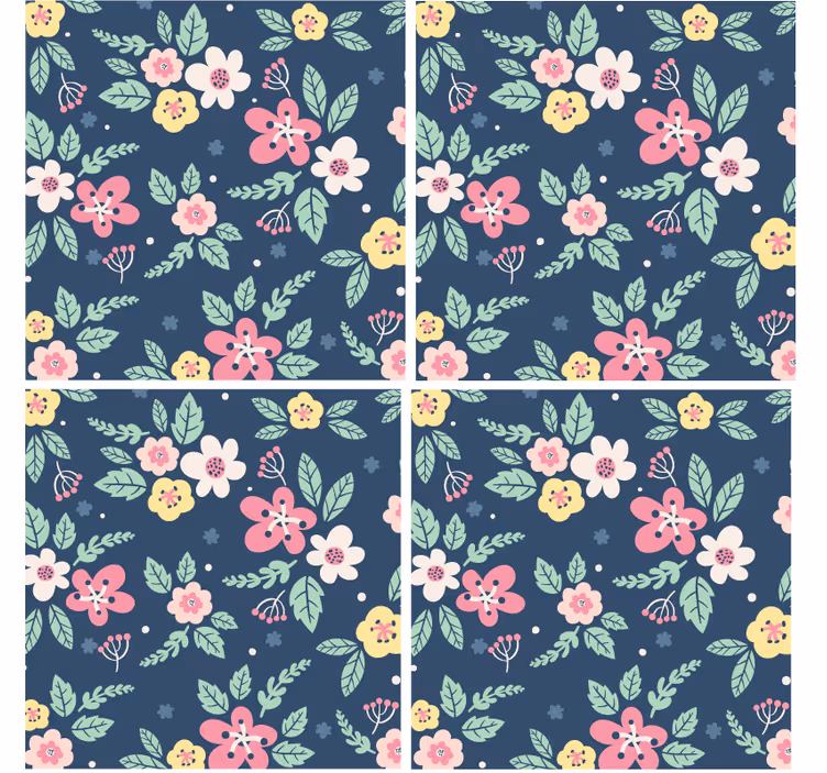 Dessous de verre moderne design à motifs floraux - TenStickers