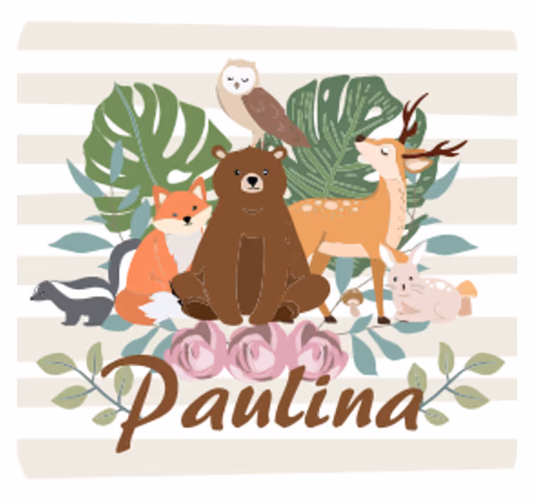 Dessous de verre personnalisable animaux mignons en groupe - TenStickers