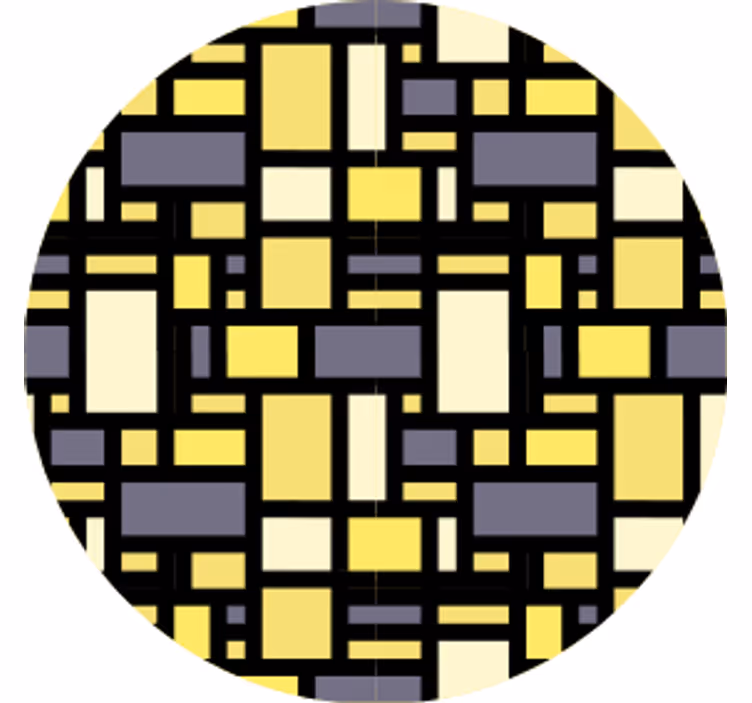 Dessous de verre motif géométrique jaune et gris - TenStickers