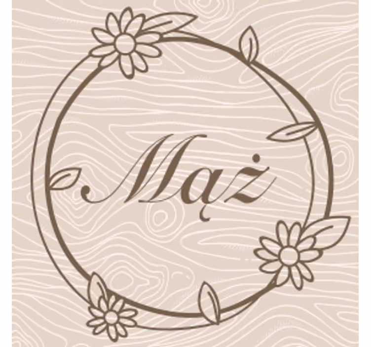 Dessous de verre personnalisable cadre floral monogramme - TenStickers