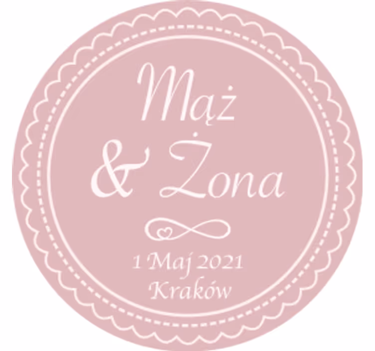 Dessous de verre mariage design circulaire rose élégant - TenStickers