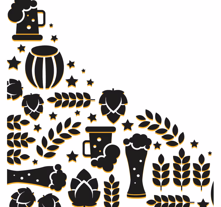 Dessous de verre bière composition des éléments bière - TenStickers