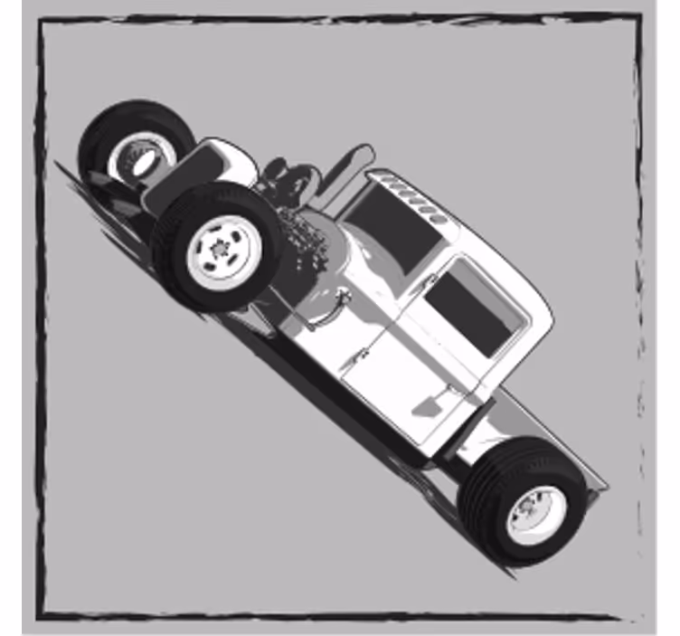 Dessous de verre geek illustration intemporelle de hot rod - TenStickers