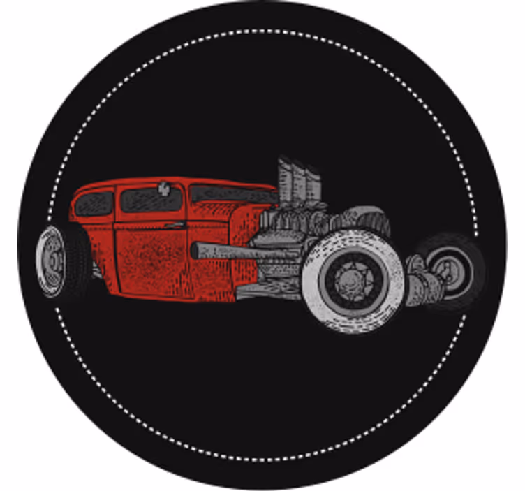 Dessous de verre vintage illustration de hot rod classique - TenStickers