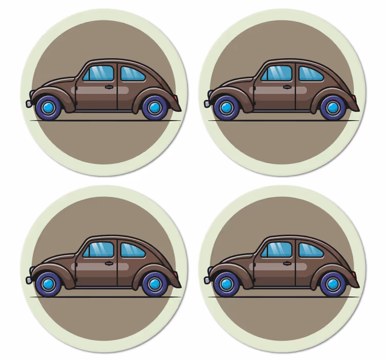 Dessous de verre vintage illustration de voiture vintage - TenStickers