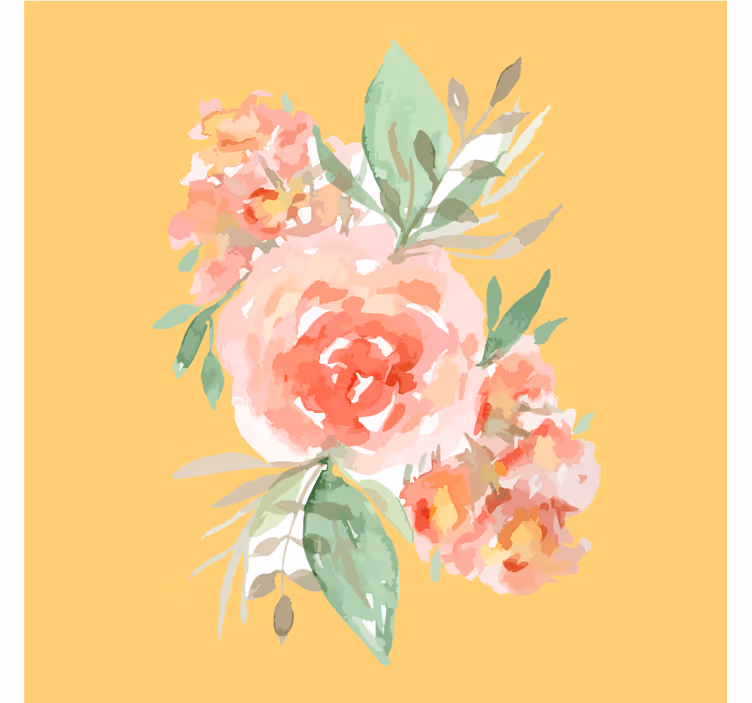 Dessous de verre moderne bouquet aquarelle floral - TenStickers