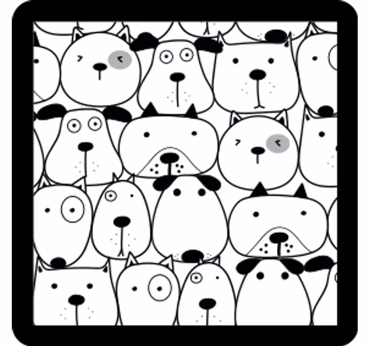 Dessous de verre geek visages de chiens fantaisistes - TenStickers