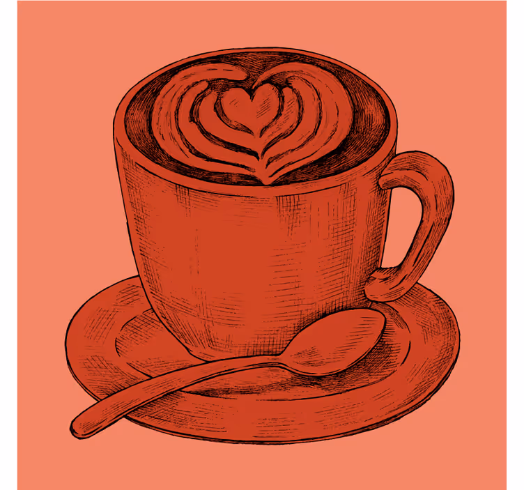 Dessous de verre vintage motif cœur café - TenStickers