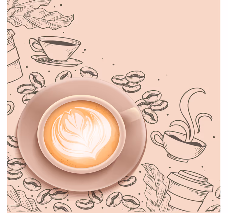 Dessous de verre moderne art élégant de tasse à café - TenStickers