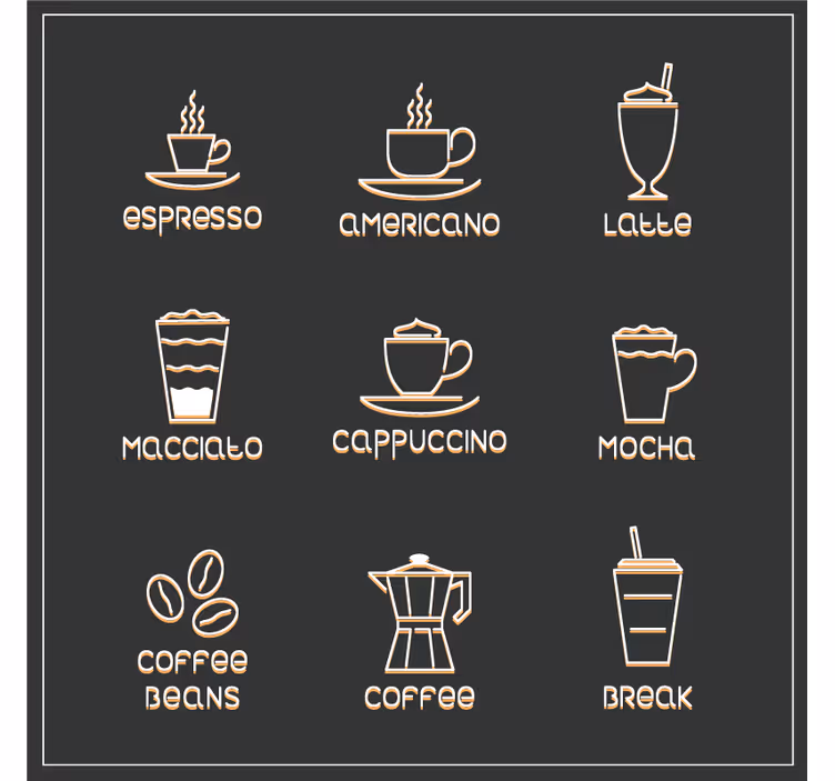 Dessous de verre citation chartes de cafés et boissons - TenStickers