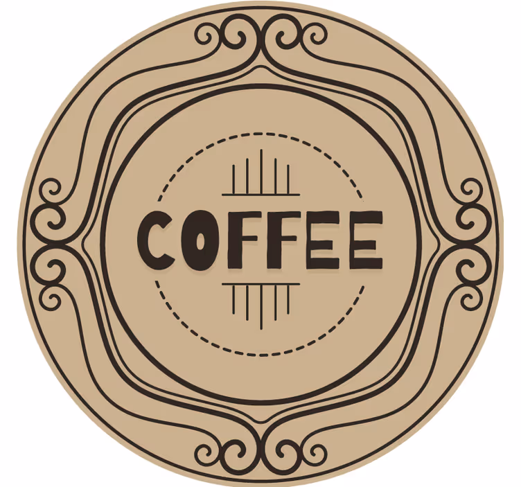 Dessous de verre personnalisable Écusson café Élégant - TenStickers