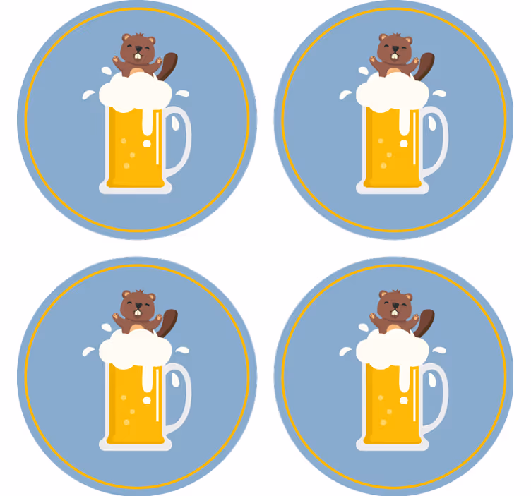 Sous-block avec un castor de dessin animé - TenStickers