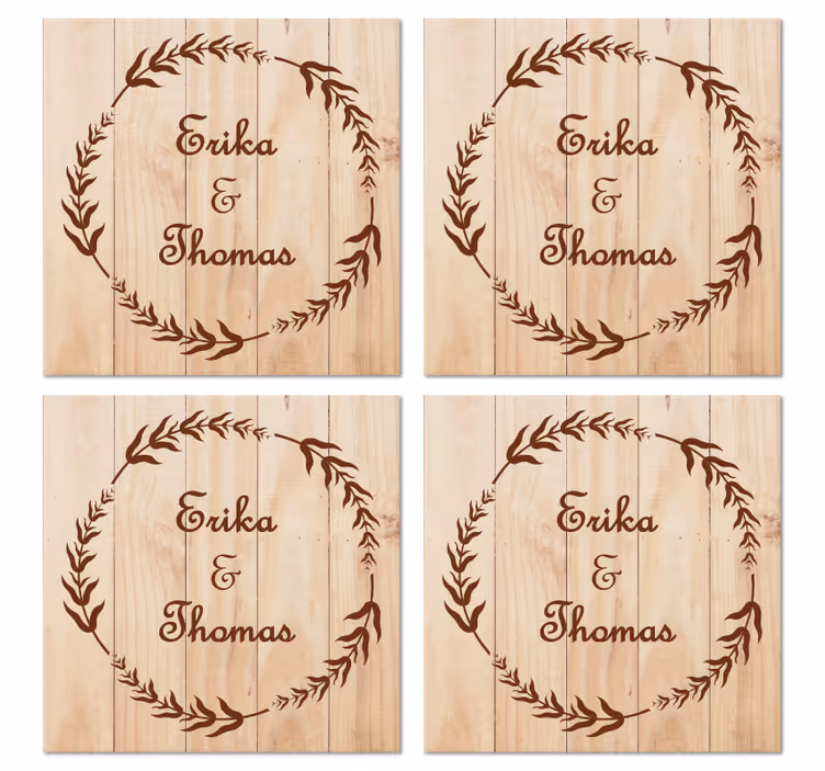 Dessous de verre mariage Branche d'olivier en bois - TenStickers