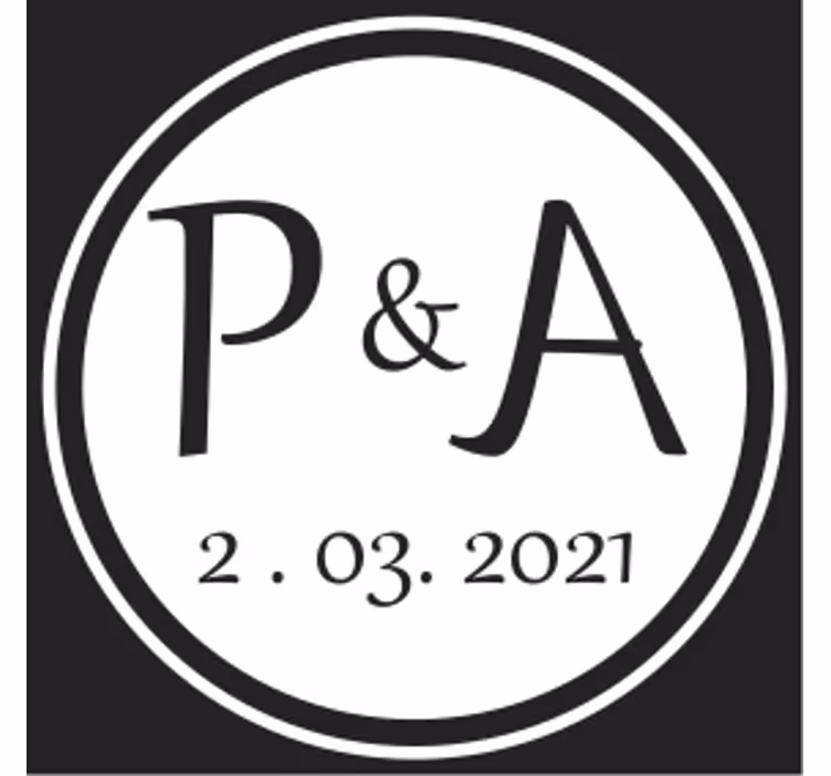 Dessous de verre personnalisable initiales monogramme - TenStickers