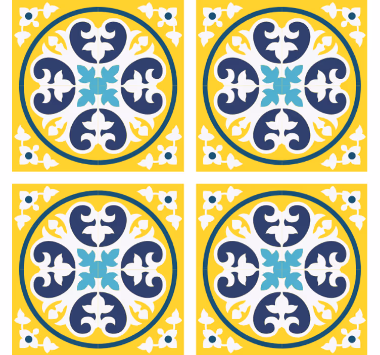 Dessous de verre carreaux motif floral céramique - TenStickers