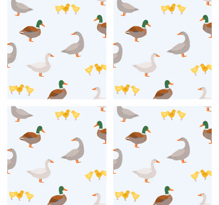 Dessous de verre personnalisable motifs de canards ludiques - TenStickers