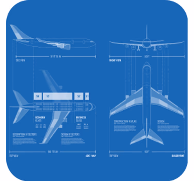 Dessous de verre geek design plan d'avion - TenStickers