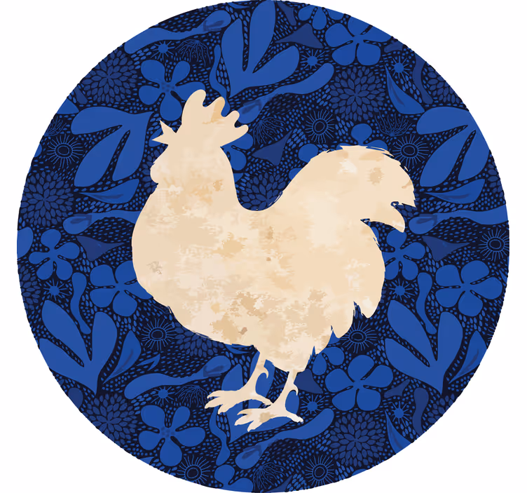 Dessous de verre vintage silhouette florale coq - TenStickers
