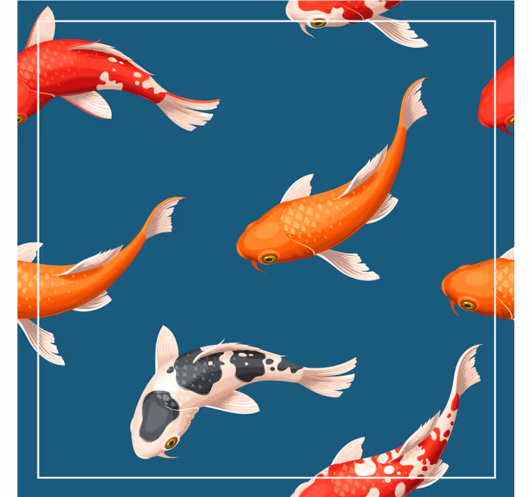 Dessous de verre moderne motif de poissons koi colorés - TenStickers