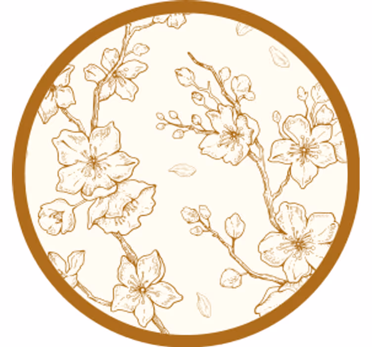 Dessous de verre vintage en bois gravé floral - TenStickers
