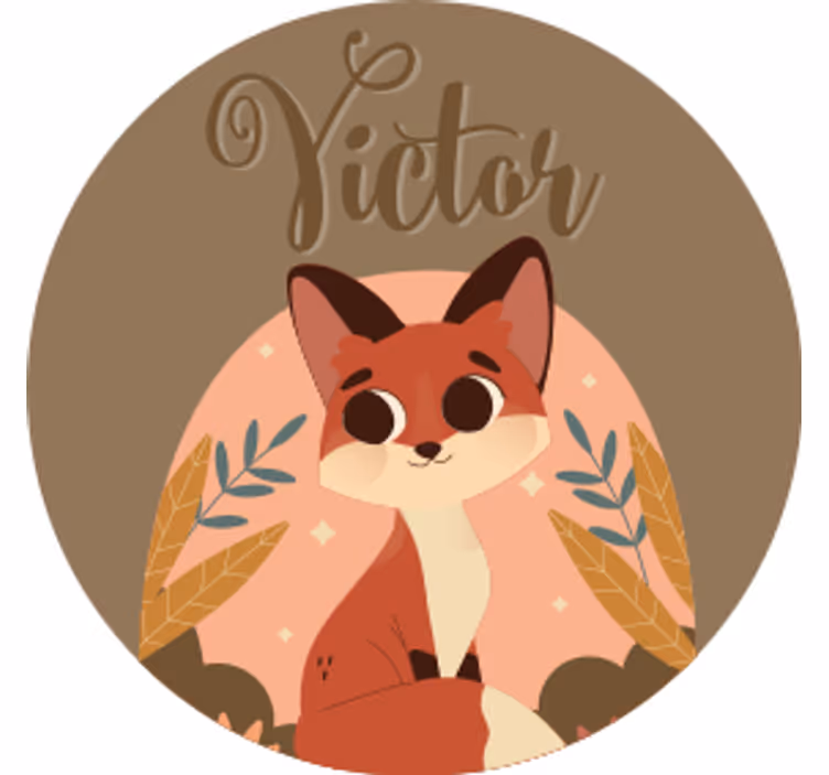 Dessous de verre personnalisable renard mignon - TenStickers