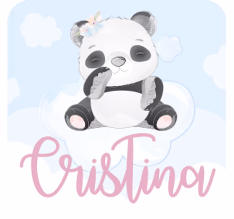 Dessous de verre personnalisable panda fantaisie - TenStickers