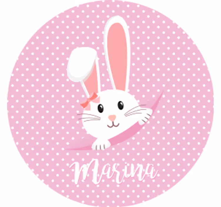 Dessous de verre vintage personnage de lapin avec nœud - TenStickers