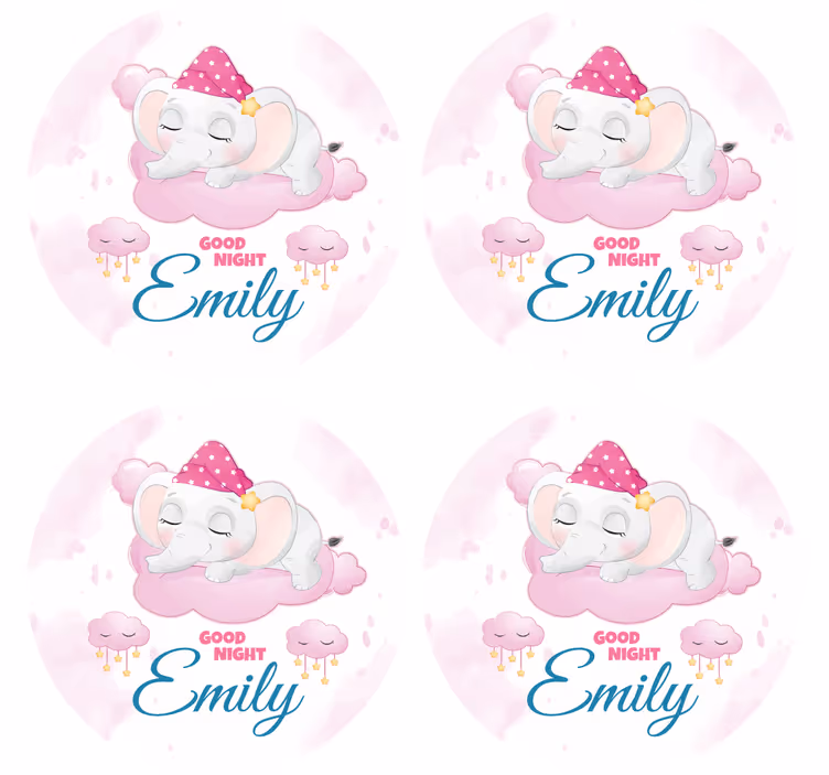 Dessous de verre personnalisable design Éléphant endormi - TenStickers