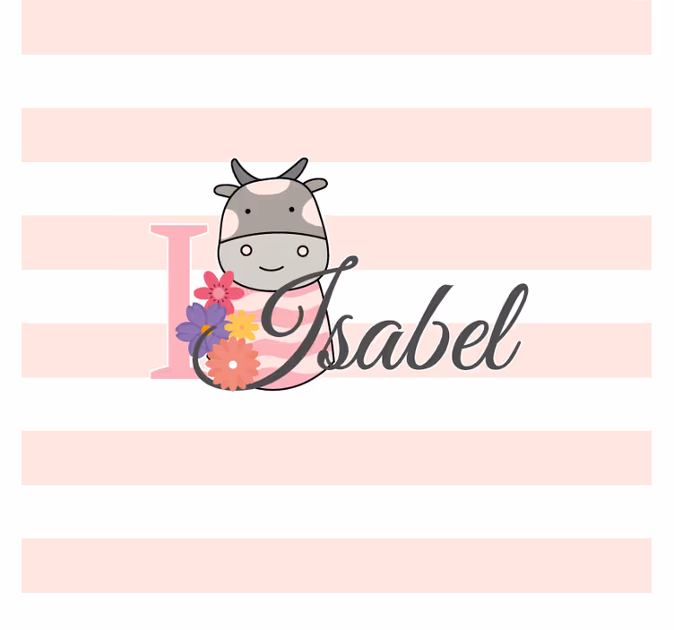 Dessous de verre personnalisable design floral vache - TenStickers