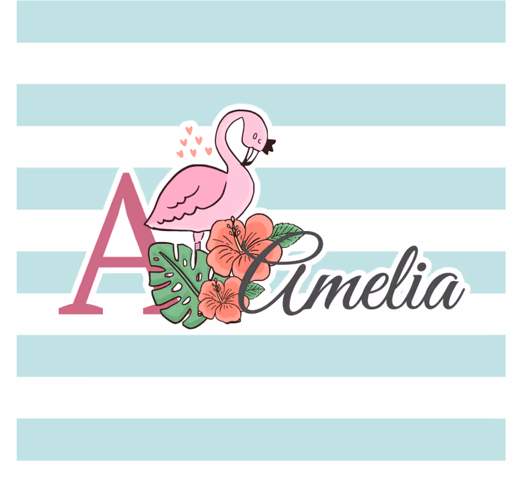 Dessous de verre personnalisable flamant floral - TenStickers