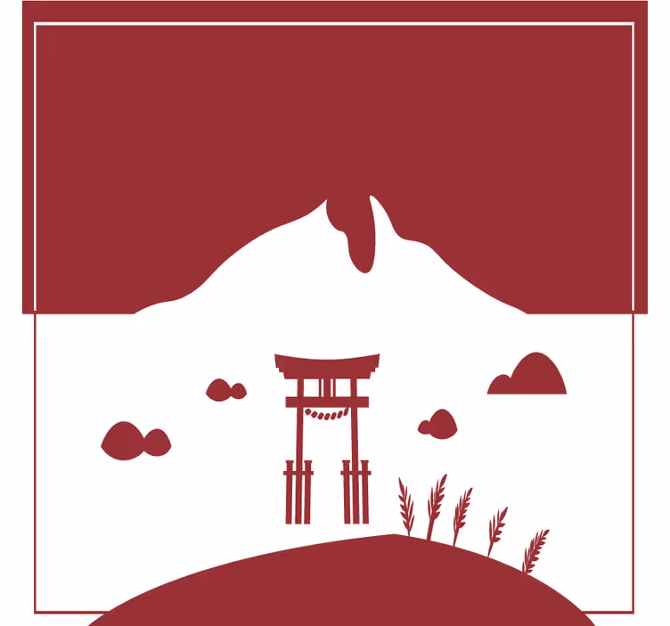 Dessous de verre geek portique torii de montagne - TenStickers