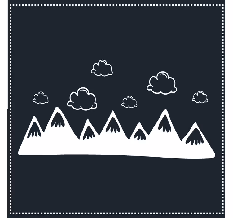 Dessous de verre silhouette de montagne avec nuages - TenStickers