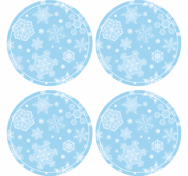 Dessous de verre noël cercle motif flocon - TenStickers