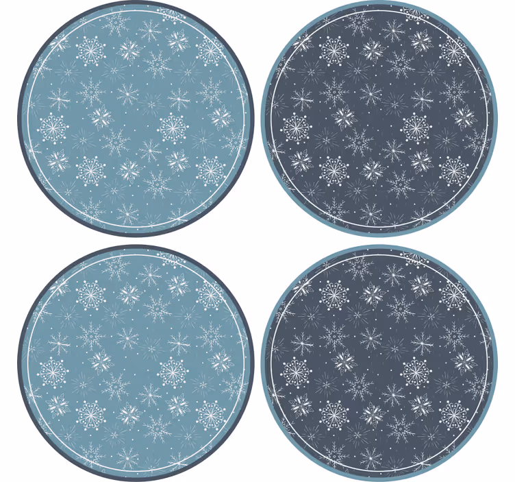 Dessous de verre noël assiettes à motifs de flocons de neige - TenStickers