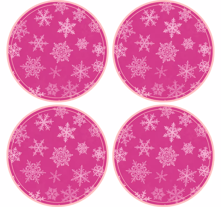 Dessous de verre noël plateau rond à motifs flocons - TenStickers
