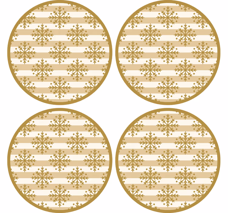 Dessous de verre noël motif flocon avec rayures - TenStickers