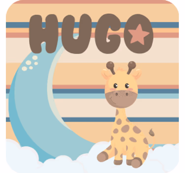 Dessous de verre personnalisable girafe câline - TenStickers