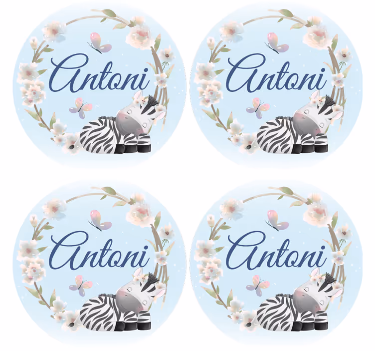 Dessous de verre personnalisable illustration zèbre - TenStickers