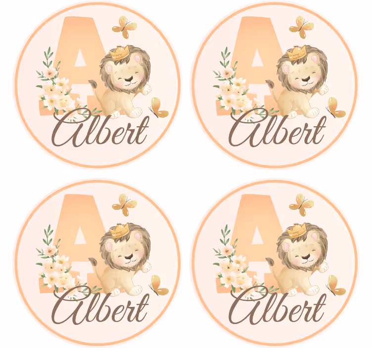 Dessous de verre personnalisable design de lion ludique - TenStickers