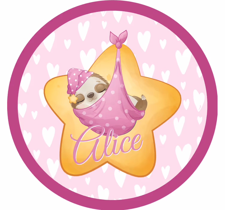 Dessous de verre personnalisable paresseux endormi étoilé - TenStickers
