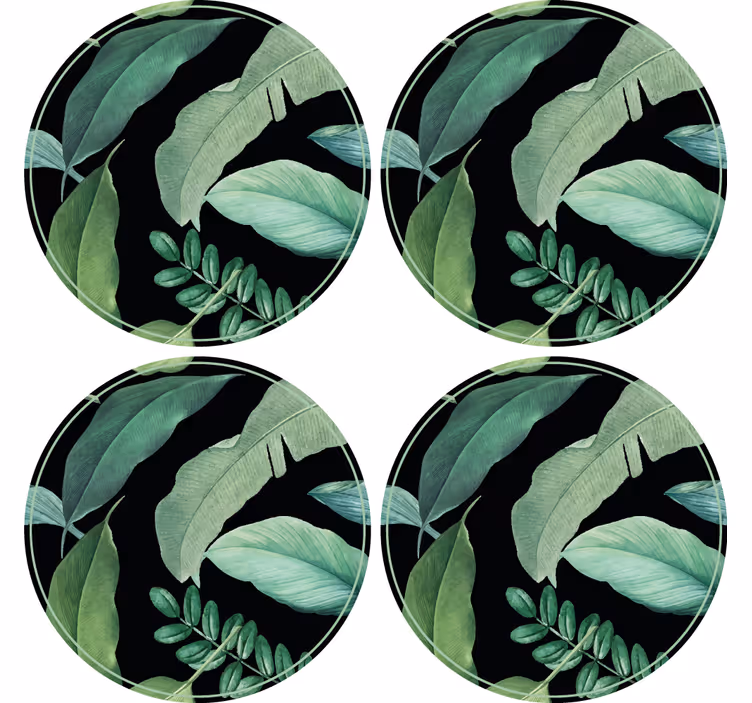 Dessous de verre composition végétale verte - TenStickers