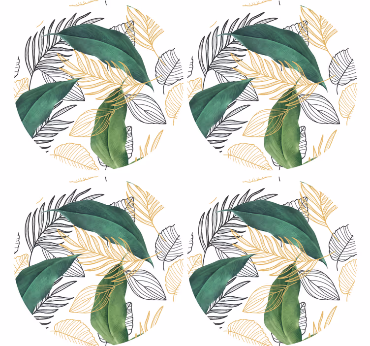 Dessous de verre moderne motif feuillage luxuriant - TenStickers