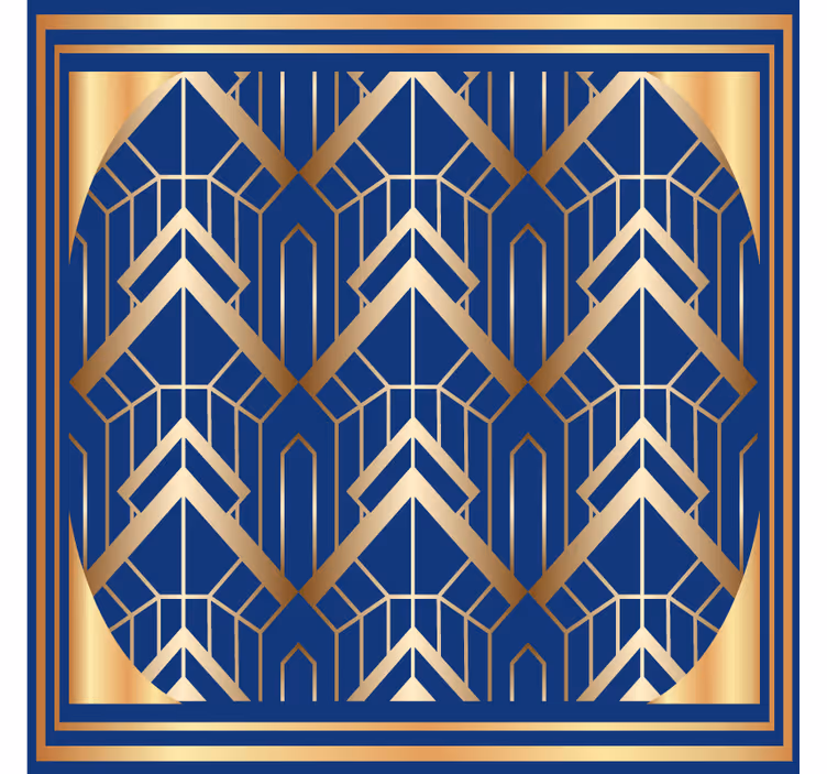 Dessous de verre moderne motif géométrique bleu et or - TenStickers